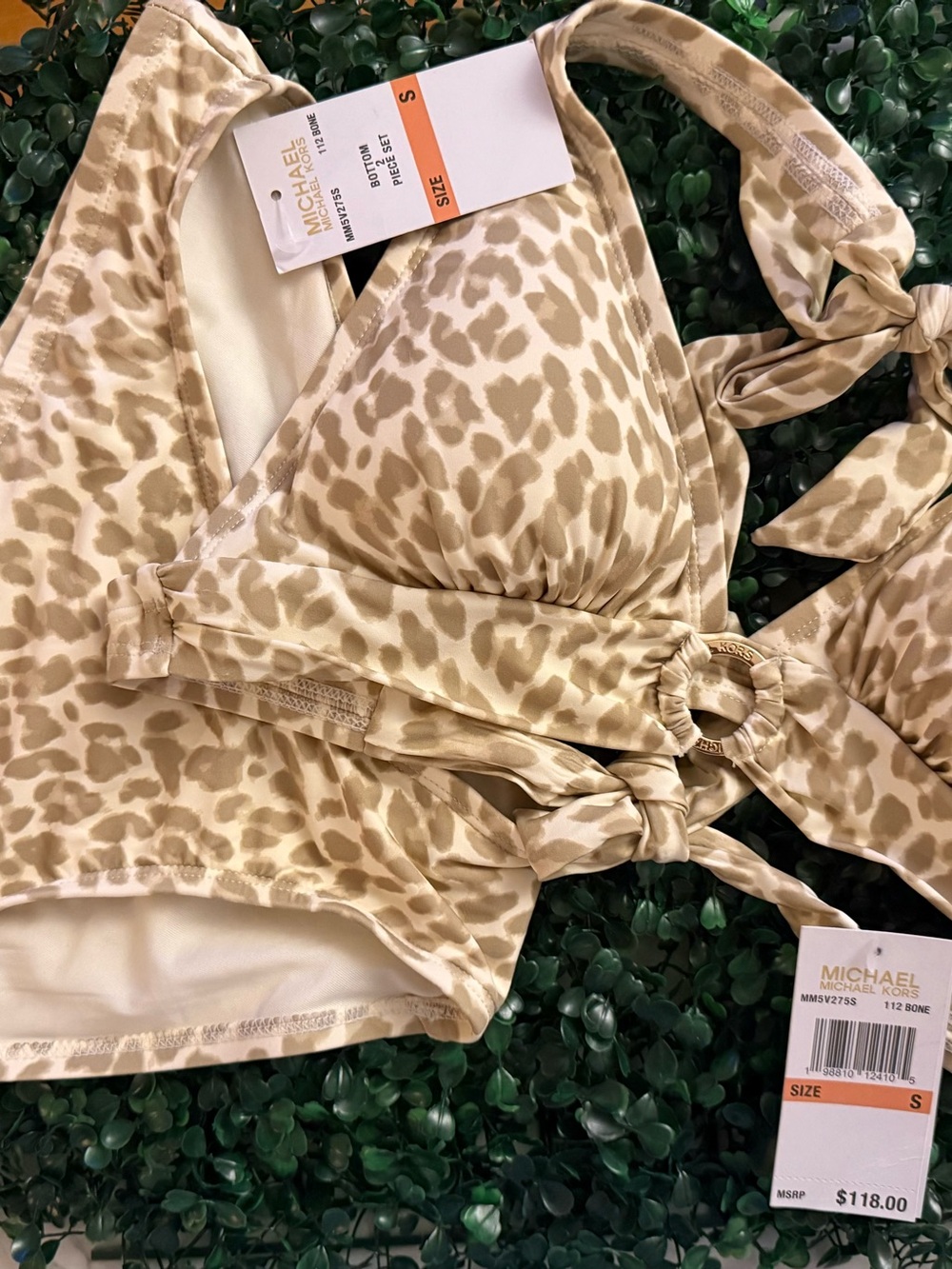 Michael Kors Beige Leopard-Print Ring Bikini Set - Picture 3 of 5